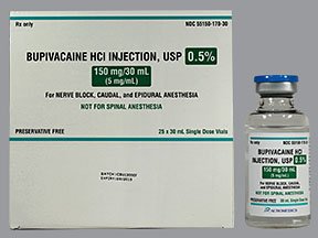 Bupivacaine HCl 0.5%, 5 mg / mL Injection Single-Dose Vial 30 mL (25 Vials)