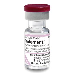 Tralement Zinc / Copper / Manganese / Selenium 3 mg - 0.3 mg - 55 mcg - 60 mcg / mL SDV (25 Vials)