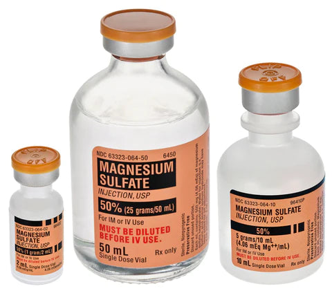 Magnesium Sulfate 50% Injection Single-Dose Vial 2 mL (25 Vials)