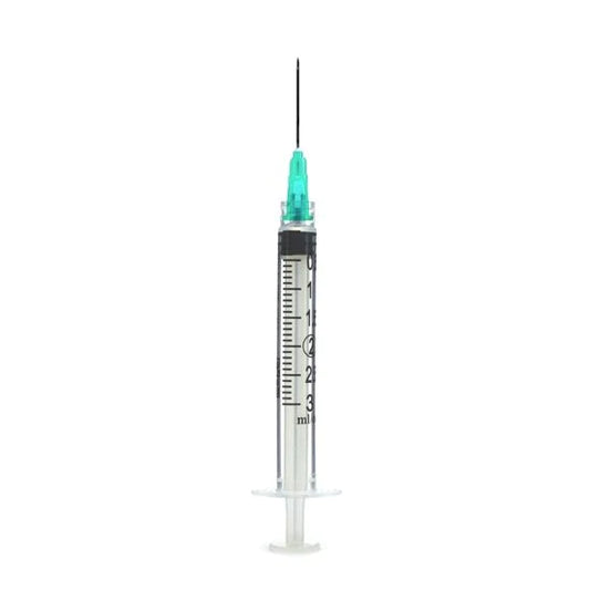 Syringe & Needle, Luer Lock, 3cc 22G x 1" (100 Units per Box / 1,000 Units per Case)