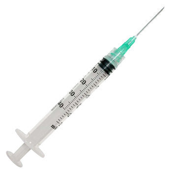 Syringe & Needle, Luer Lock, 3cc 21G x 1" (100 Units per Box / 1,000 Units per Case)