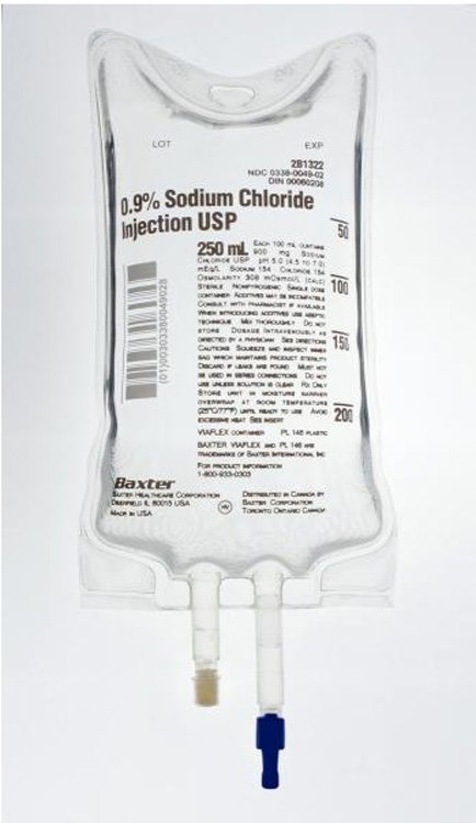 NORMAL SALINE SOD CHL 0.9% INJECTION 250ML (36 Bags)