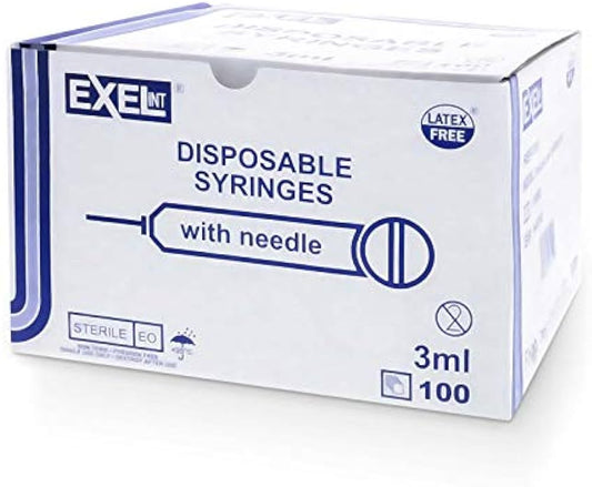 Syringe & Needle, Luer Lock, 3cc 25G x 1½" (100 Units per Box / 1,000 Units per Case)