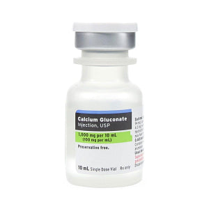 Calcium Gluconate 100 mg / mL Single-Dose Vial 10 mL (25 Vials)