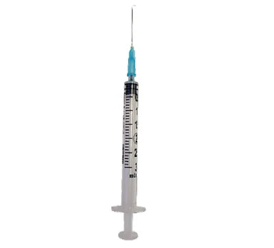 Syringe & Needle, Luer Slip, 3cc 22G x ¾" (100 Units per Box / 1,000 Units per Case)