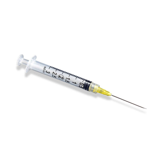 Syringe & Needle, Luer Lock, 3cc 18G x 1½" (100 Units per Box / 1,000 Units per Case)