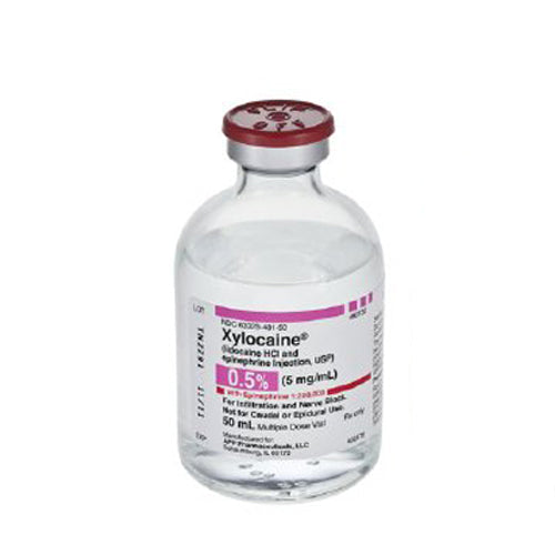 Xylocaine Lidocaine HCl / with Epinephrine 0.5% - 1:200,000 Multiple-Dose Vial 50 mL (25 Vials)