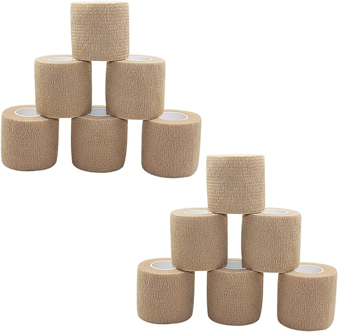 Self Adhesive Bandage Wrap 2 Inch x 5 Yards (12 Rolls per Pack) (Select a Color)