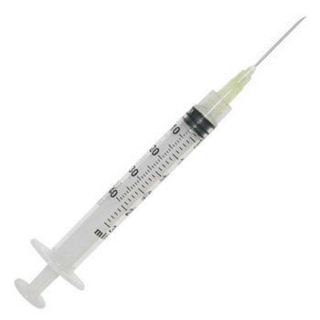 Syringe & Needle, Luer Lock, 3cc 20G x 1" (100 Units per Box / 1,000 Units per Case)