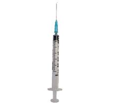 Syringe & Needle, Luer Slip, 3cc 21G x 1" (100 Units per Box / 1,000 Units per Case)