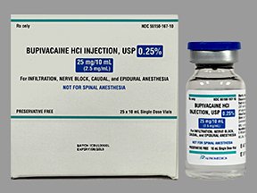 Bupivacaine HCl 0.25%, 2.5 mg / mL Injection Single-Dose Vial 10 mL (25 Vials)