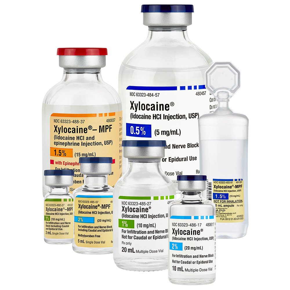 Xylocaine MPF Lidocaine HCl / with Epinephrine 1.5% - 1:200,000 Single-Dose Vial 30 mL (25 Vials)