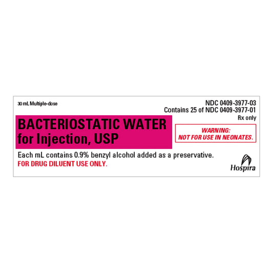 Diluent Bacteriostatic Water for Injection Injection Multiple-Dose Vial 30 mL (25 Vials)