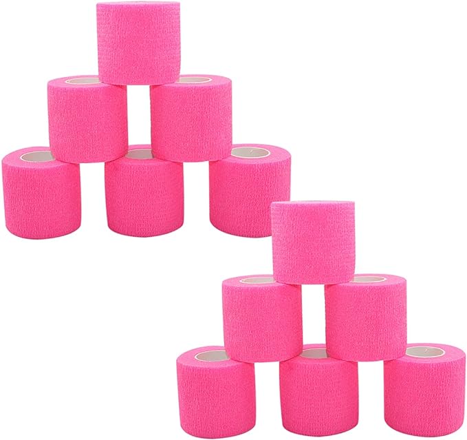 Self Adhesive Bandage Wrap 2 Inch x 5 Yards (12 Rolls per Pack) (Select a Color)