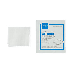 Alcohol Prep Pads 2-Ply Size Large 1.75 Inch x 3 Inch (1,000 Pads)